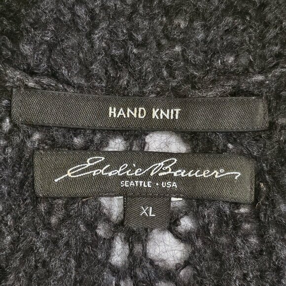 EDDIE BAUER Grey Hand Knit Mohair Blend Sweater Vest Size XL - Picture 7 of 8